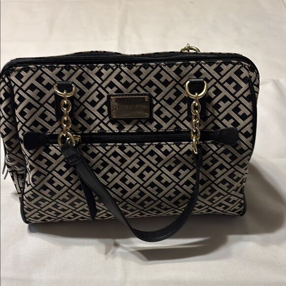 Tommy Hilfiger black and tan handbag. Like new. - Picture 1 of 12